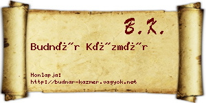 Budnár Kázmér névjegykártya